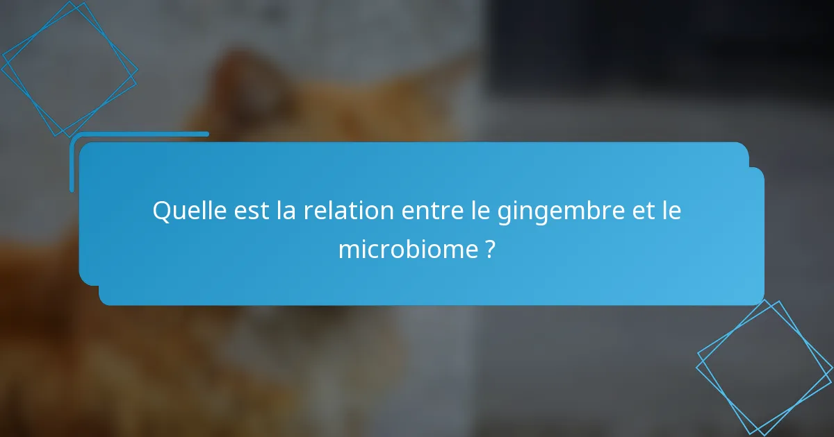 Quelle est la relation entre le gingembre et le microbiome ?